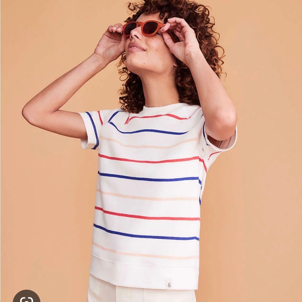 Lou & Grey Striped Terry Sweatshirt Tee